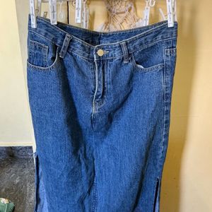Midi Long Denim Skirt