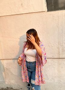 Kimono Look Oversized Shrug