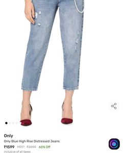 Only High Rise Distressed Jeans