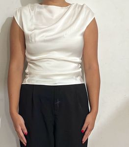 Draped Satin Top