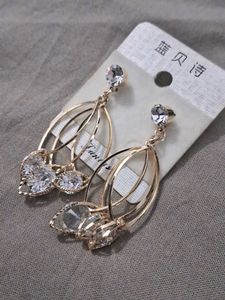 Elegant Gold Tone Dangle Earrings