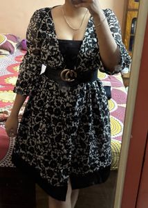 Black And White Frock Top