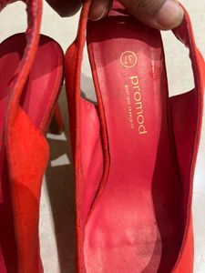 Pramod Red Slingback Heels