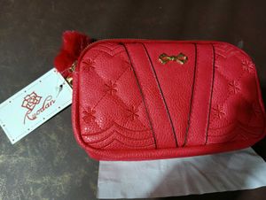 Ruodan Red Quilted Pouch