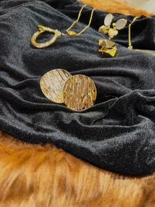 Gold Textured Earrings