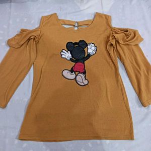 Mickey Mouse Cold Shoulder Top
