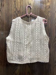Crochet Floral Vest Top