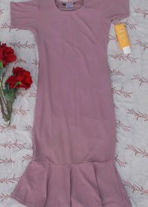 Lavender Ruffle Hem Midi Dress