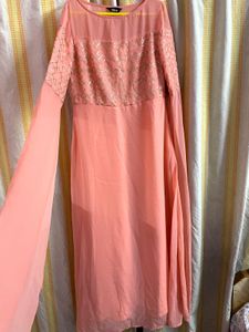 Elegant Peach Ethnic Gown