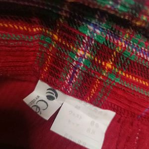 Red Plaid Corduroy Pants