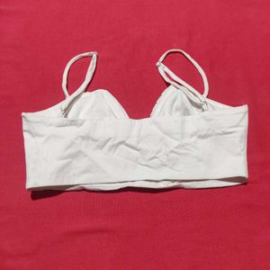 ZARA White Padded Bralette Top – Size S