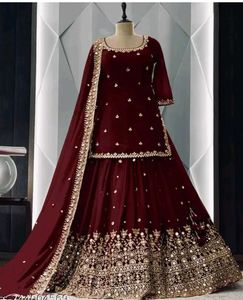 Maroon Embellished Lehenga