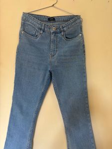 High Waisted Ice Blue Jeans
