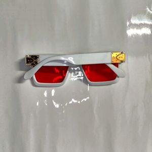 New White &amp; Red Sunglass For Men And Women
