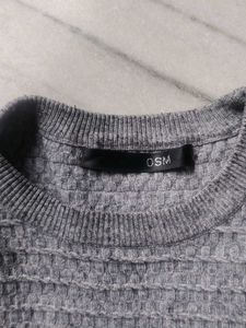 Gray Knit Pullover Sweater