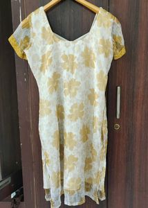 Beige Stonework Kurta Suit Set | Bust 38 | Waist F