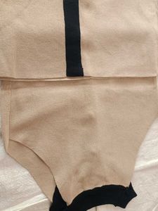 Beige & Black Knit Top