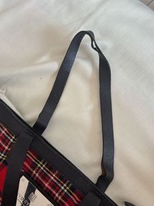 Ivory Tag Tartan print / Plaid Tote bag