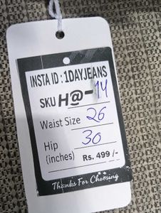 H@14 Size-26 (Sale) Latest Ladies high waist Jeans
