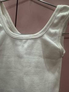 White Crop Tank Top