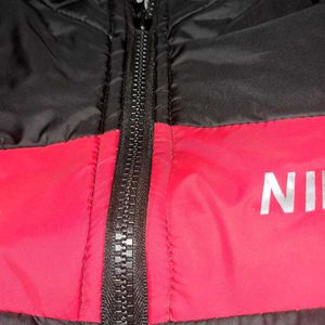 Men&#39;s Jacket With Zipper Hoodie, Black &amp; Red