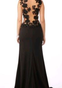 Train Gown With Beaded Work