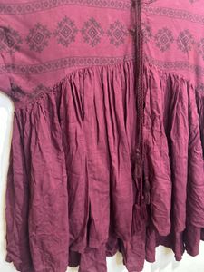 Maroon Tunic Top - Bohemian Style