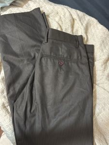 Stripped Straight Office Pants