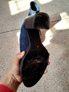 Blue Suede Ankle Boots