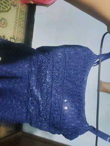Sparkly Navy Peplum Tank