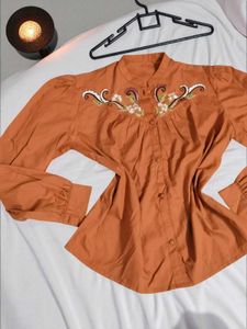🇦🇮Vintage Embroidery Button Up Blouse Top