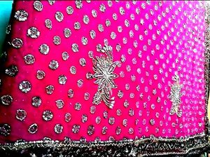 Pink Embellished Saree