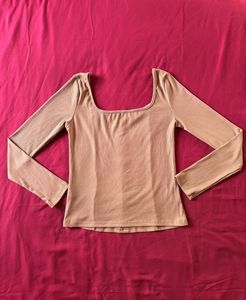 Shein Brown Full Sleeves Top