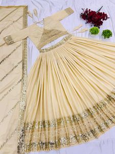 Ivory &amp; Gold Lehenga Set
