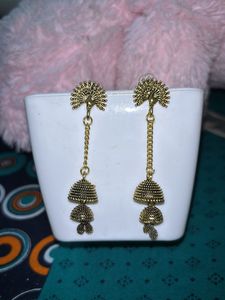 Peacock oxidised, Jhumka