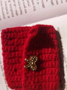 Red Crimson Crocheted Mini Purse