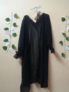 Black Net Shrag With Beautiful Design