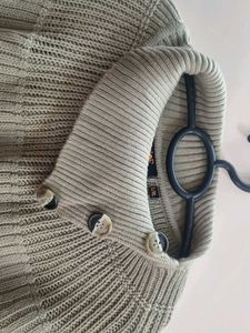 Beige Ribbed Poncho