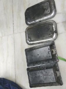 Price Dropped 🔥Silver Coated Plastic Plates 4 Nos