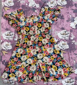 🌸 Floral Puff Sleeve Dress – Versatile & Elegant