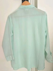 Sea Green Pleated Blouse