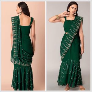 Emerald Green Ready To Wear Saree