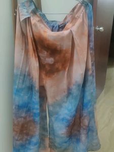 Tie-dye flared trouser