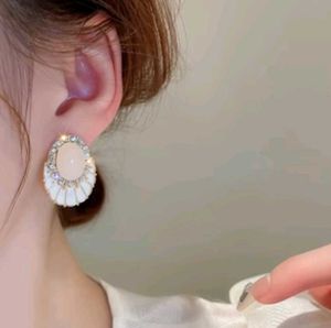Elegant Korean Oval Earrings