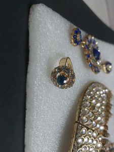 Blue Diamond Jewellery Set With Ring
