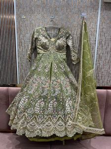 Green Embroidered Lehenga Choli with Dupatta
