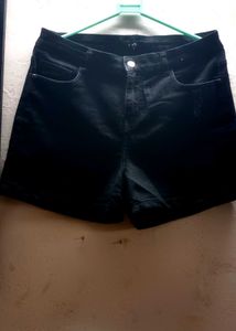 Black Denim Shorts