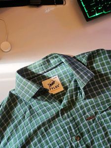 Green Lined Cotton Shirt
