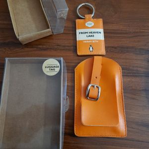 Collectors Items: Vikram Seth Book Limited Edition Leather Luggage and Key Tag combo