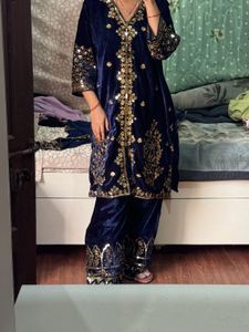 Elegant Velvet Kurta Set